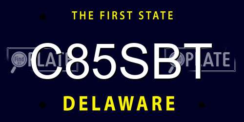 C85SBT Delaware License Plate