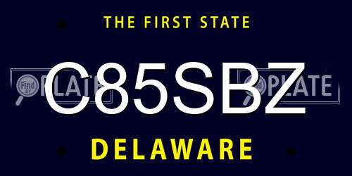 C85SBZ Delaware License Plate