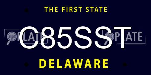 C85SST Delaware License Plate