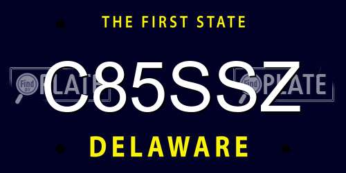 C85SSZ Delaware License Plate