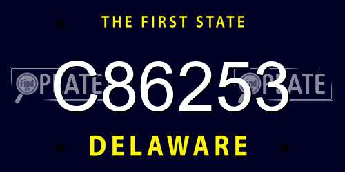 C86253 Delaware License Plate