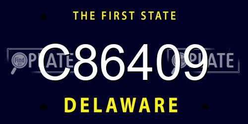 C86409 Delaware License Plate