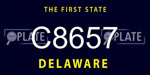 C8657 Delaware License Plate