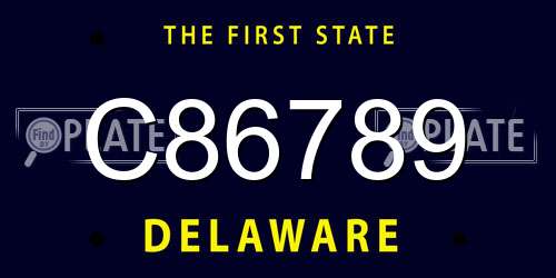 C86789 Delaware License Plate