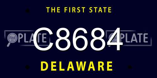C8684 Delaware License Plate