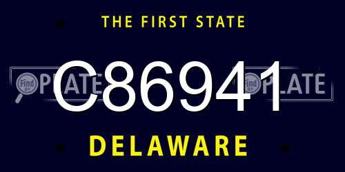 C86941 Delaware License Plate