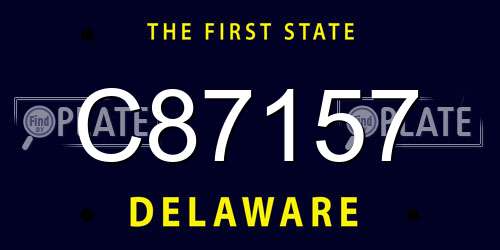 C87157 Delaware License Plate