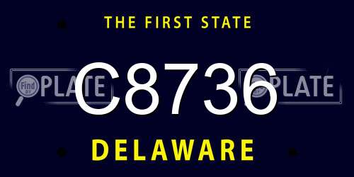 C8736 Delaware License Plate
