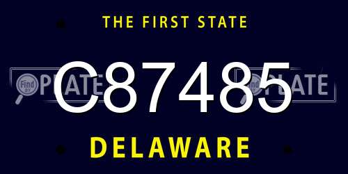 C87485 Delaware License Plate