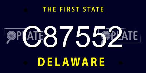 C87552 Delaware License Plate