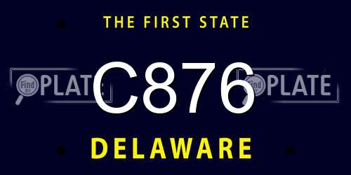 C876 Delaware License Plate