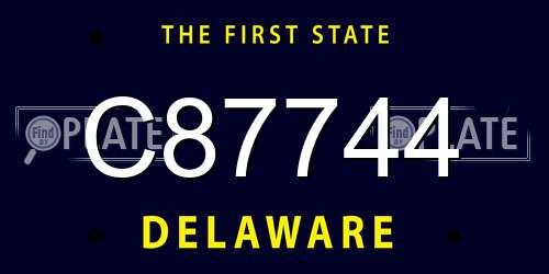 C87744 Delaware License Plate