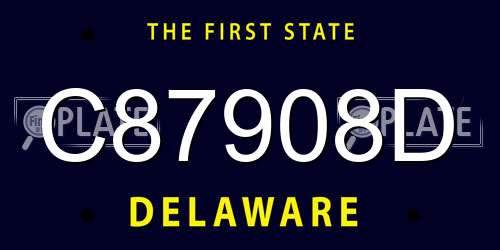 C87908D Delaware License Plate