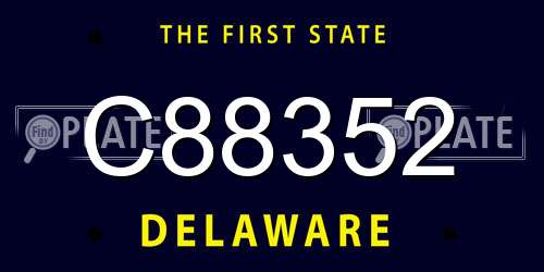 C88352 Delaware License Plate