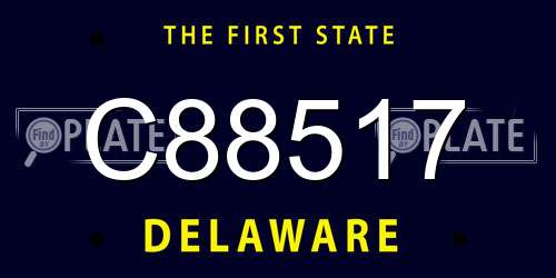 C88517 Delaware License Plate