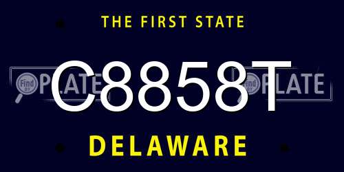 C8858T Delaware License Plate