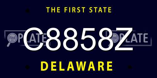 C8858Z Delaware License Plate