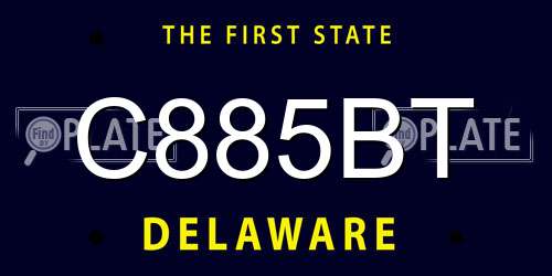 C885BT Delaware License Plate