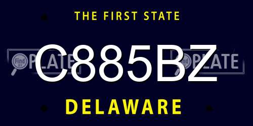 C885BZ Delaware License Plate