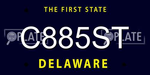 C885ST Delaware License Plate