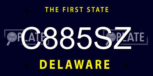 C885SZ Delaware License Plate