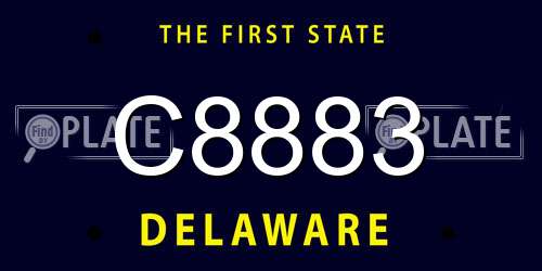 C8883 Delaware License Plate