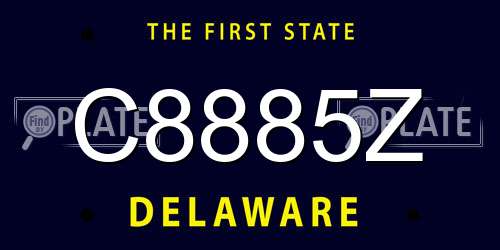 C8885Z Delaware License Plate