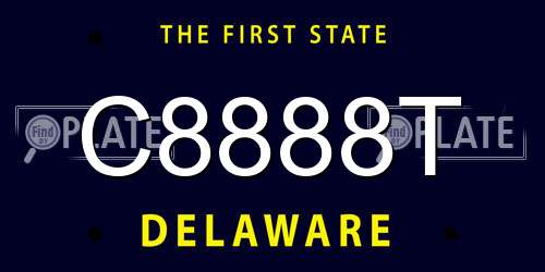 C8888T Delaware License Plate