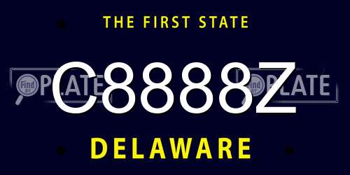 C8888Z Delaware License Plate