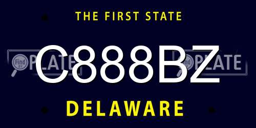 C888BZ Delaware License Plate