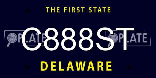 C888ST Delaware License Plate