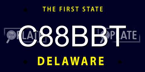 C88BBT Delaware License Plate