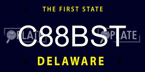 C88BST Delaware License Plate