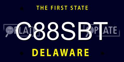 C88SBT Delaware License Plate