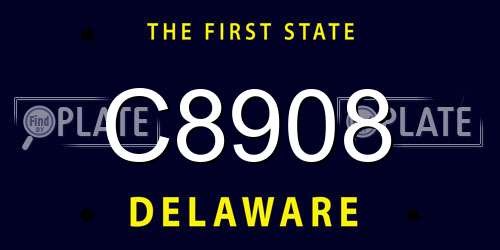 C8908 Delaware License Plate