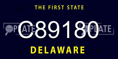 C89180 Delaware License Plate