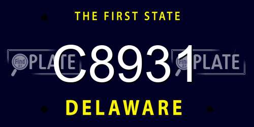 C8931 Delaware License Plate