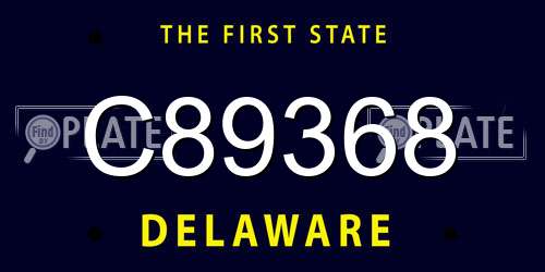 C89368 Delaware License Plate