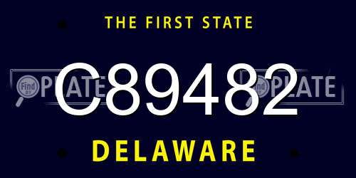 C89482 Delaware License Plate