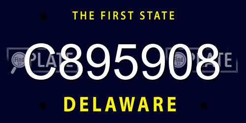 C895908 Delaware License Plate