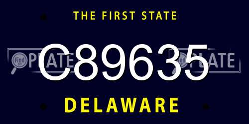 C89635 Delaware License Plate