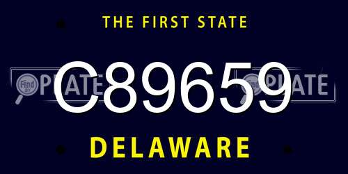 C89659 Delaware License Plate