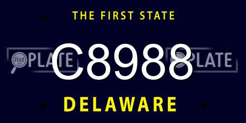 C8988 Delaware License Plate
