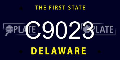 C9023 Delaware License Plate