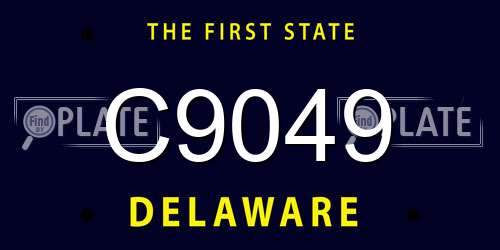 C9049 Delaware License Plate