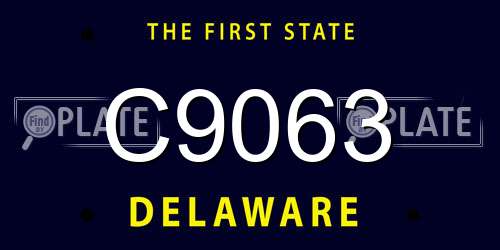 C9063 Delaware License Plate
