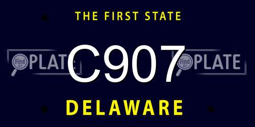 C907 Delaware License Plate