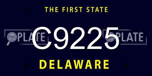 C9225 Delaware License Plate