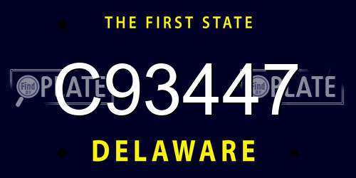 C93447 Delaware License Plate
