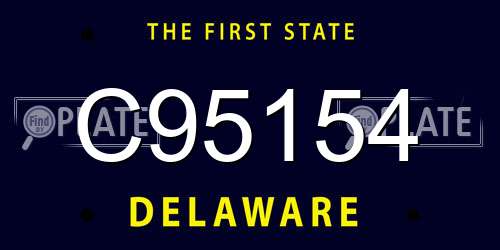 C95154 Delaware License Plate